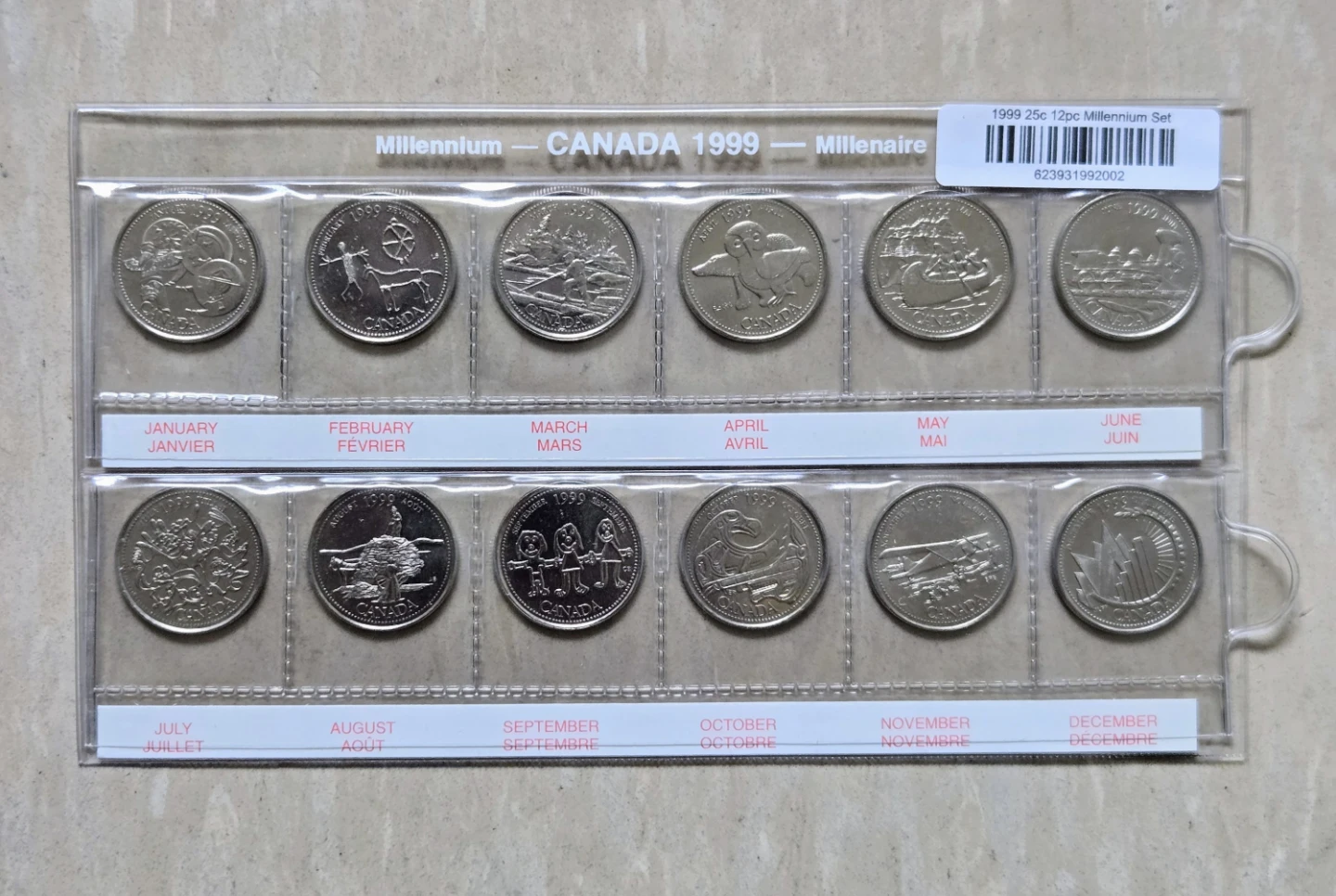 1999 Canada Millennium set 12 coins 25 Cents. - photo 3