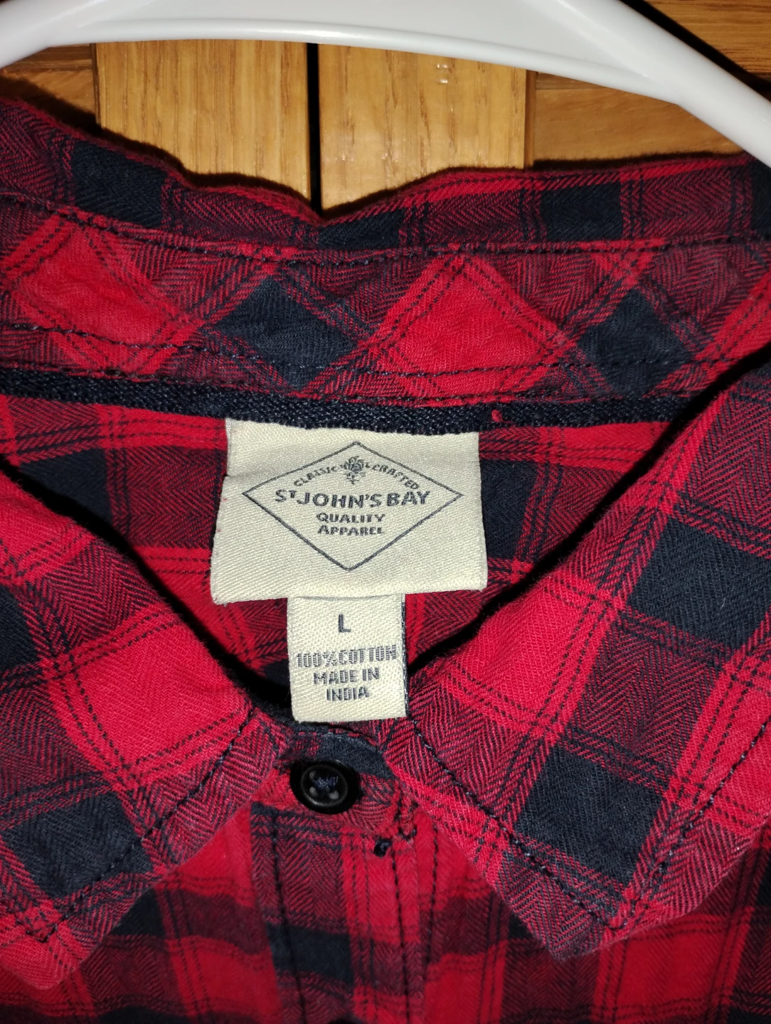 St. John's Bay Red & Black Plaid Shirt - Large - photo 2