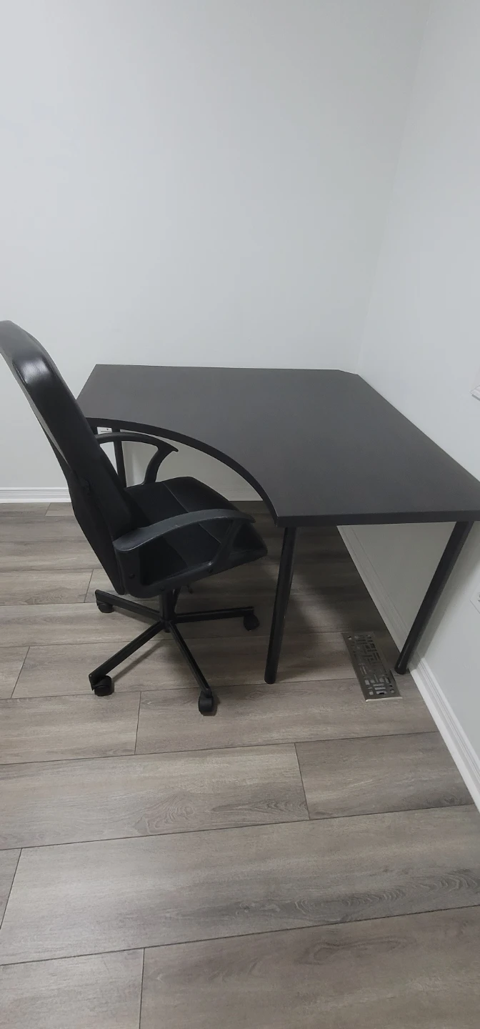 Black Corner Desk with computer chair - photo 3