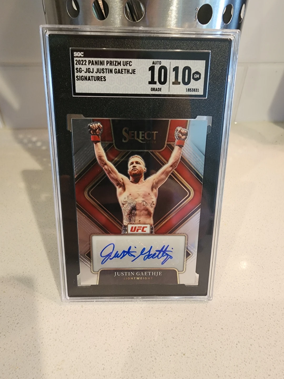 2022 Panini Prizm UFC Justin Gaethje Autograph Trading Card
