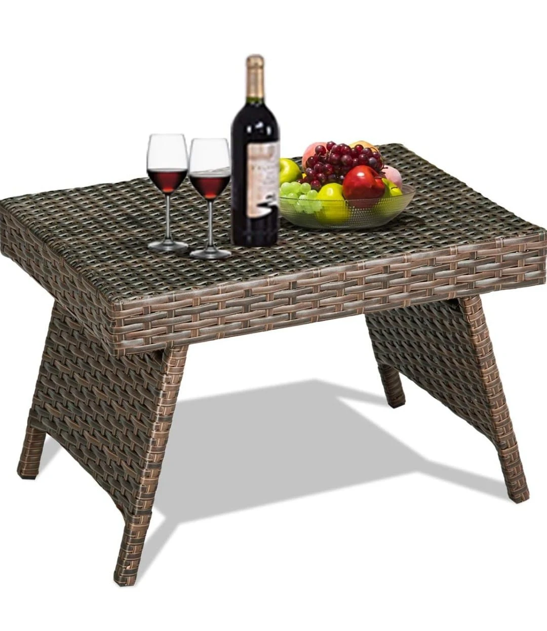 TangKula Folding Wicker Coffee Table