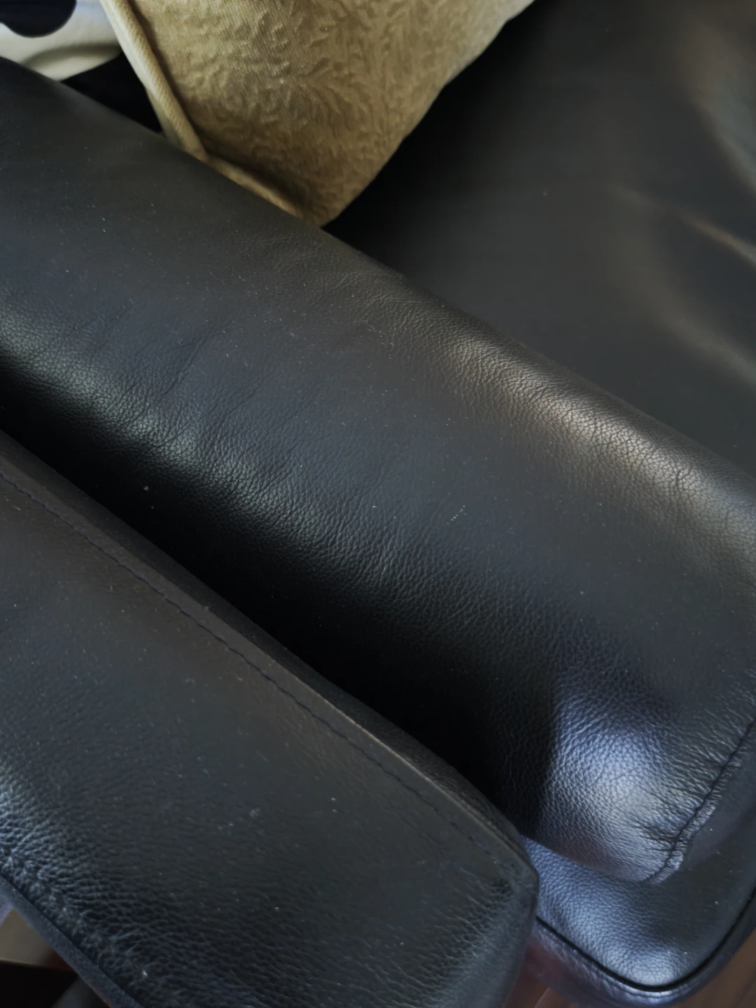 Moving Sale - Black Leather Sofa - photo 3