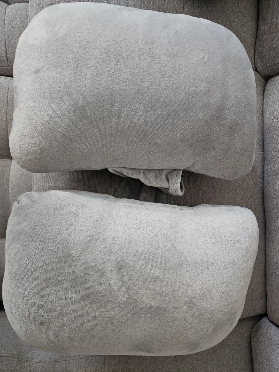 Light Grey Plush Bolster Pillow