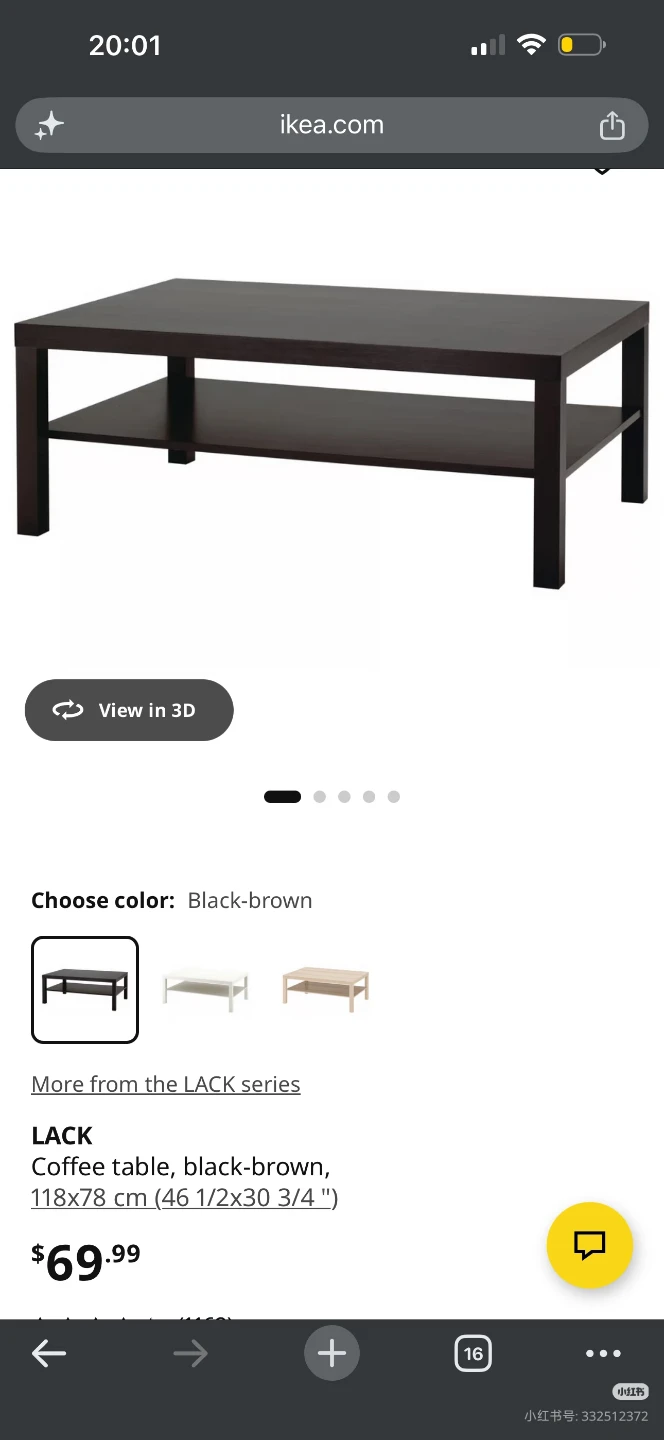 IKEA LACK Coffee Table - Black-Brown
