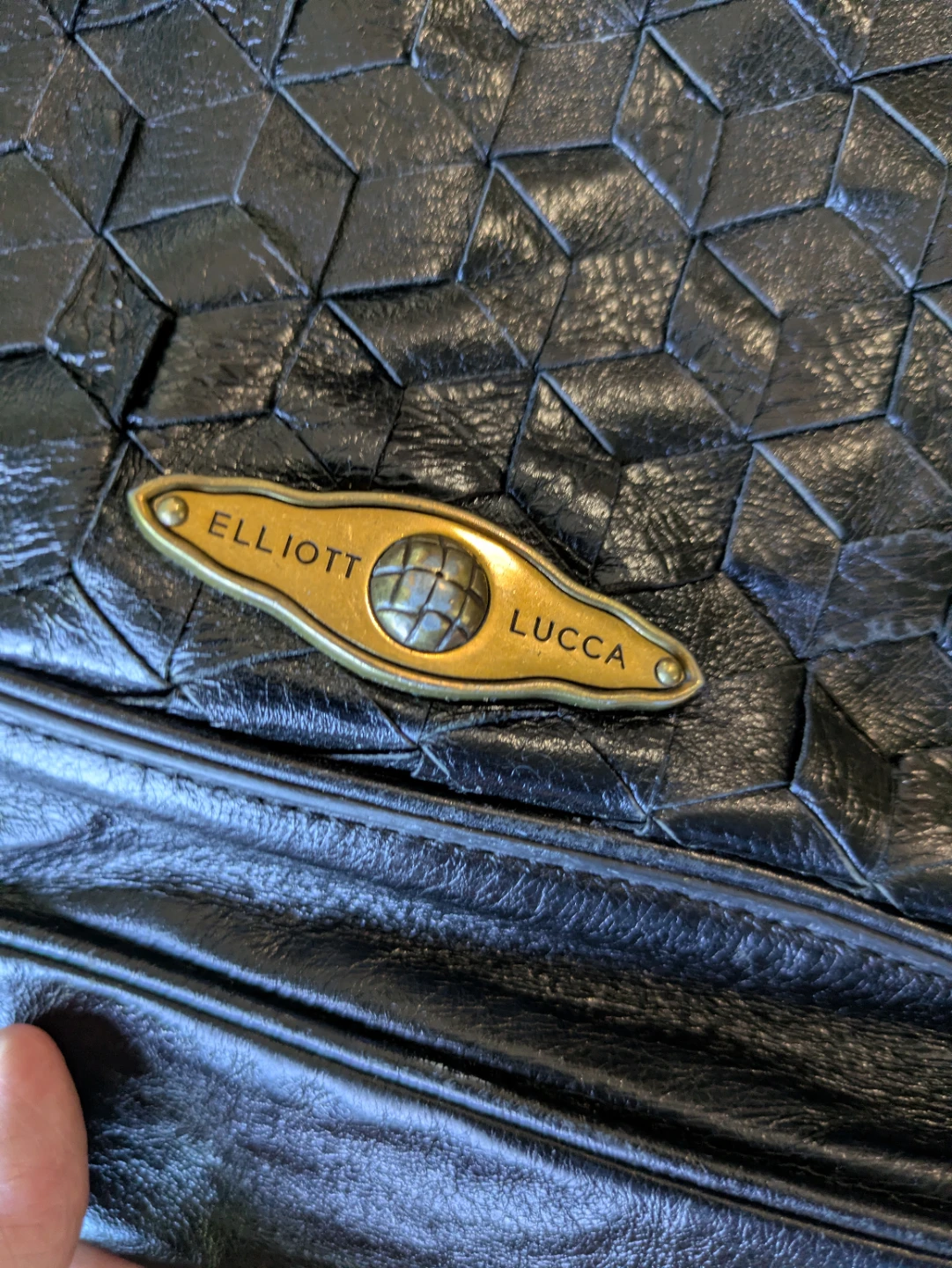 Elliott Lucca Black Woven Leather Shoulder Bag - photo 4