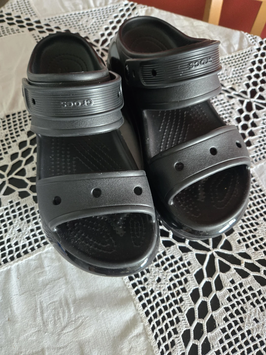 Black Crocs Platform Sandals