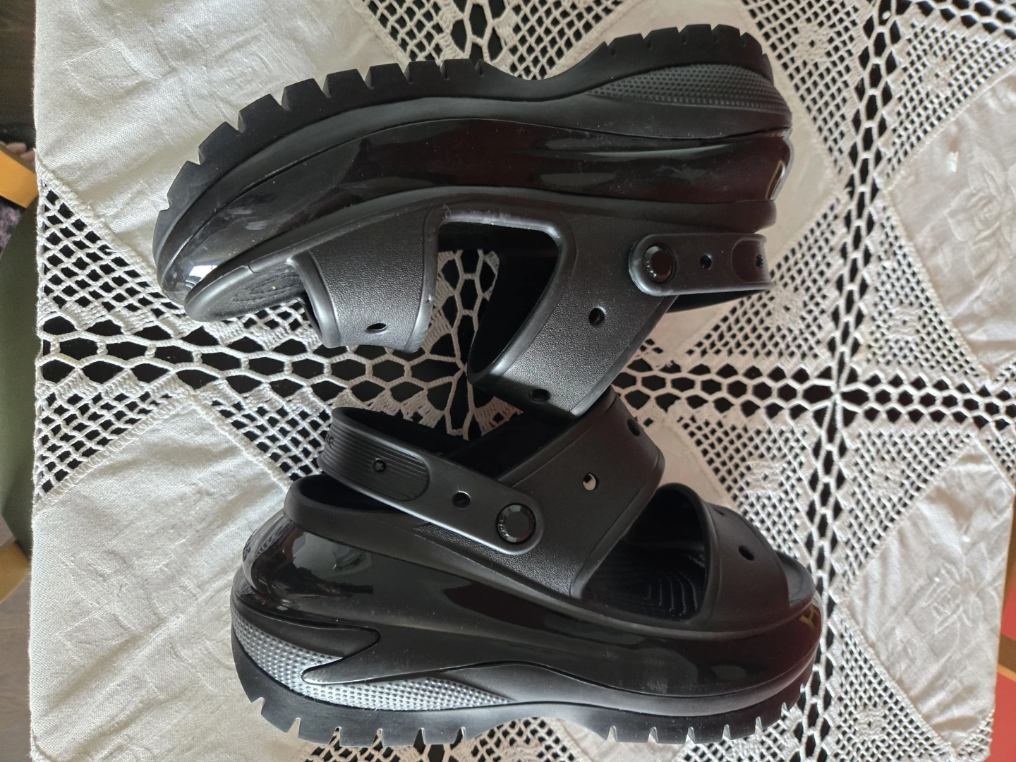 Black Crocs Platform Sandals - photo 3