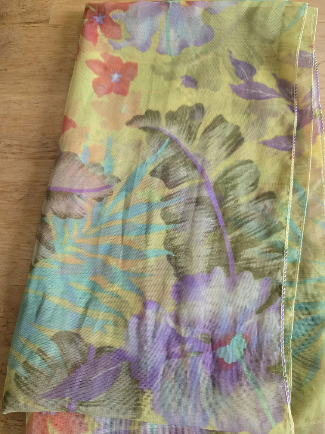 Yellow Floral Scarf - photo 2