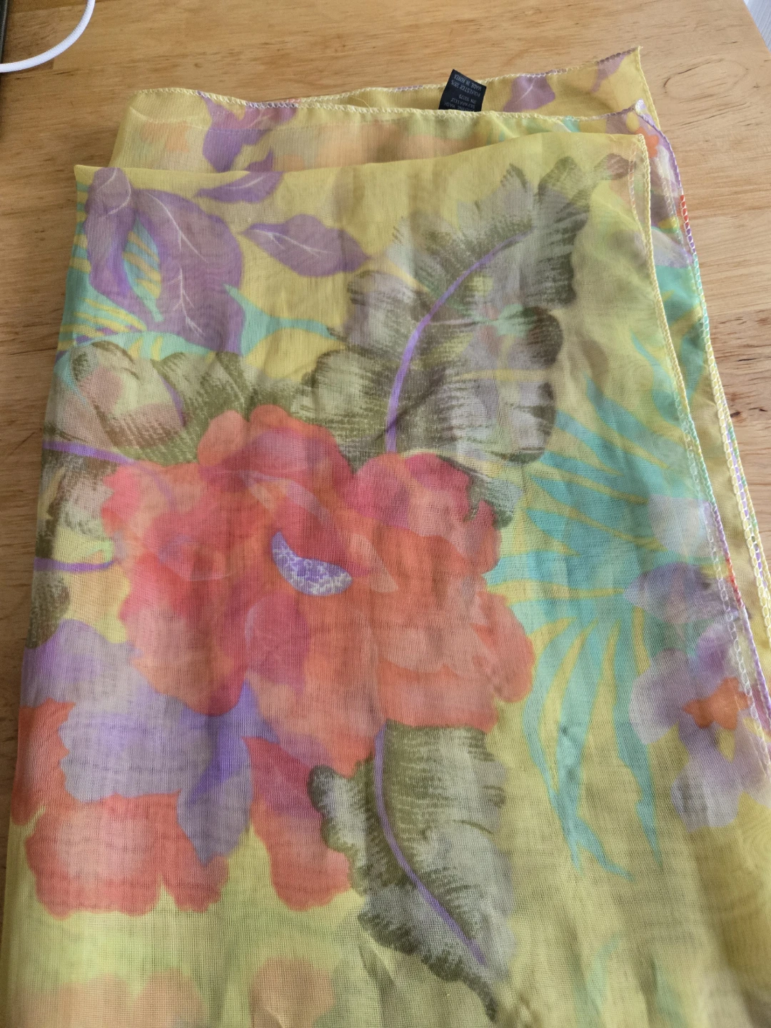 Yellow Floral Scarf - photo 3