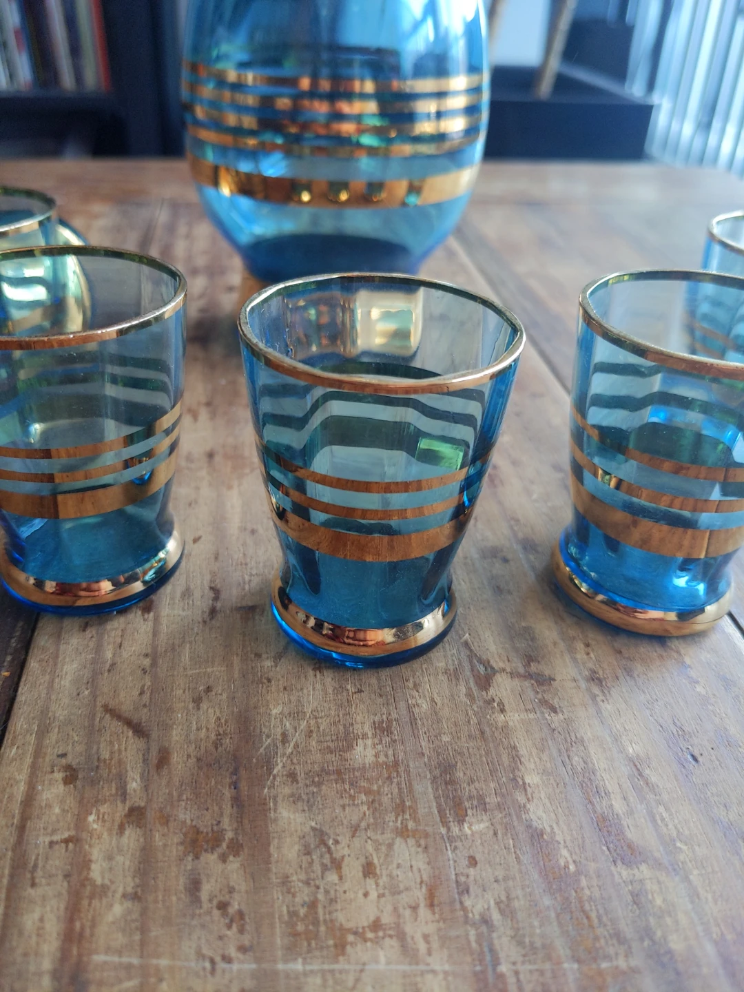 Vintage Blue Glass Decanter Set - photo 3