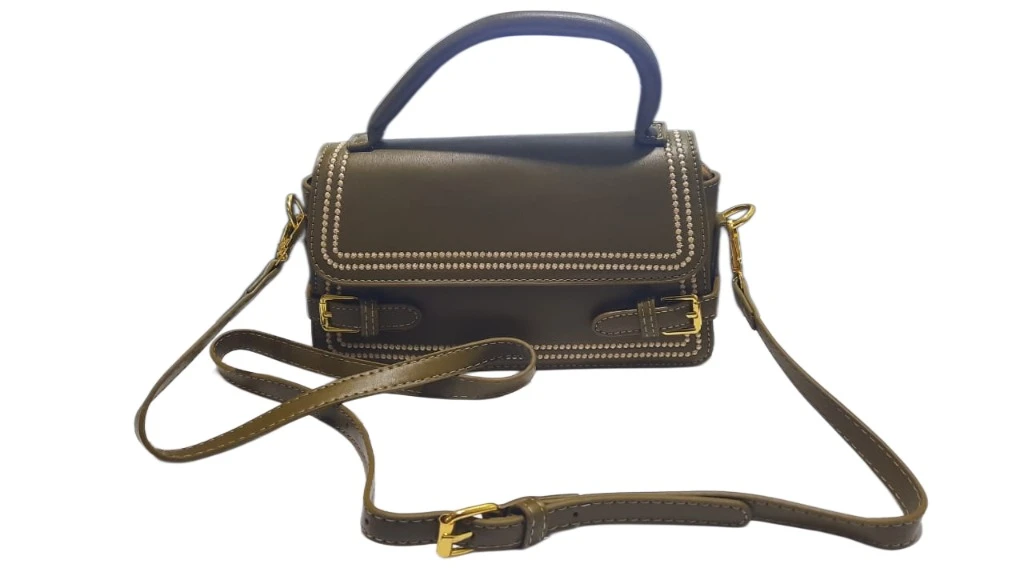Set of 2 Mini Handbags - Black and Olive Green - photo 5