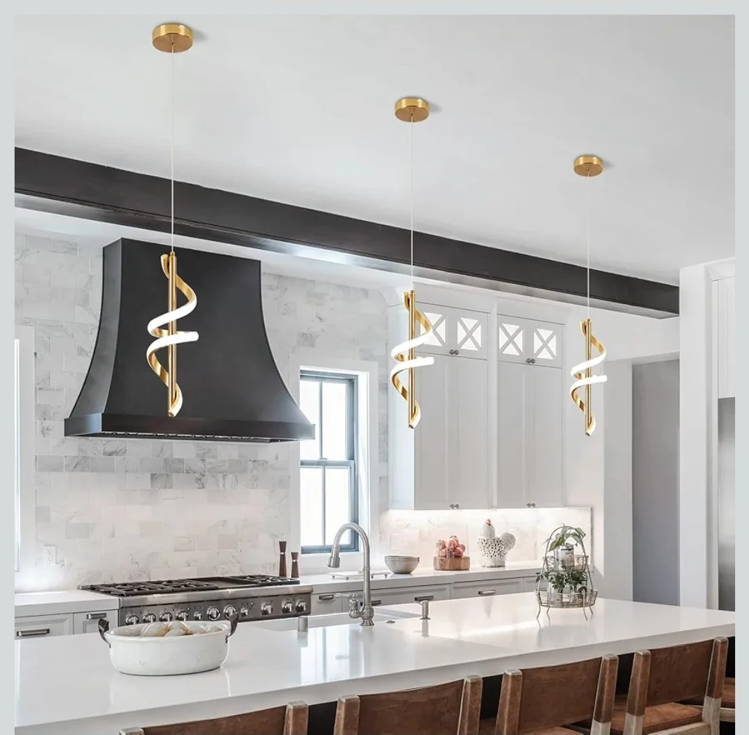 Gold Spiral LED Pendant Light Fixture - photo 2