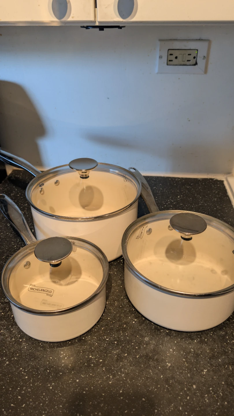 MICHELANGELO Sauce Pan Set, 3 Qt, 2 Qt, 1 Qt - photo 2