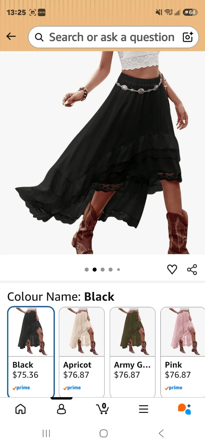 Black Ruffle Lace Maxi Skirt