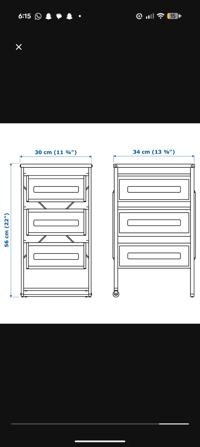 Ikea White 3-Drawer Storage Unit - photo 4