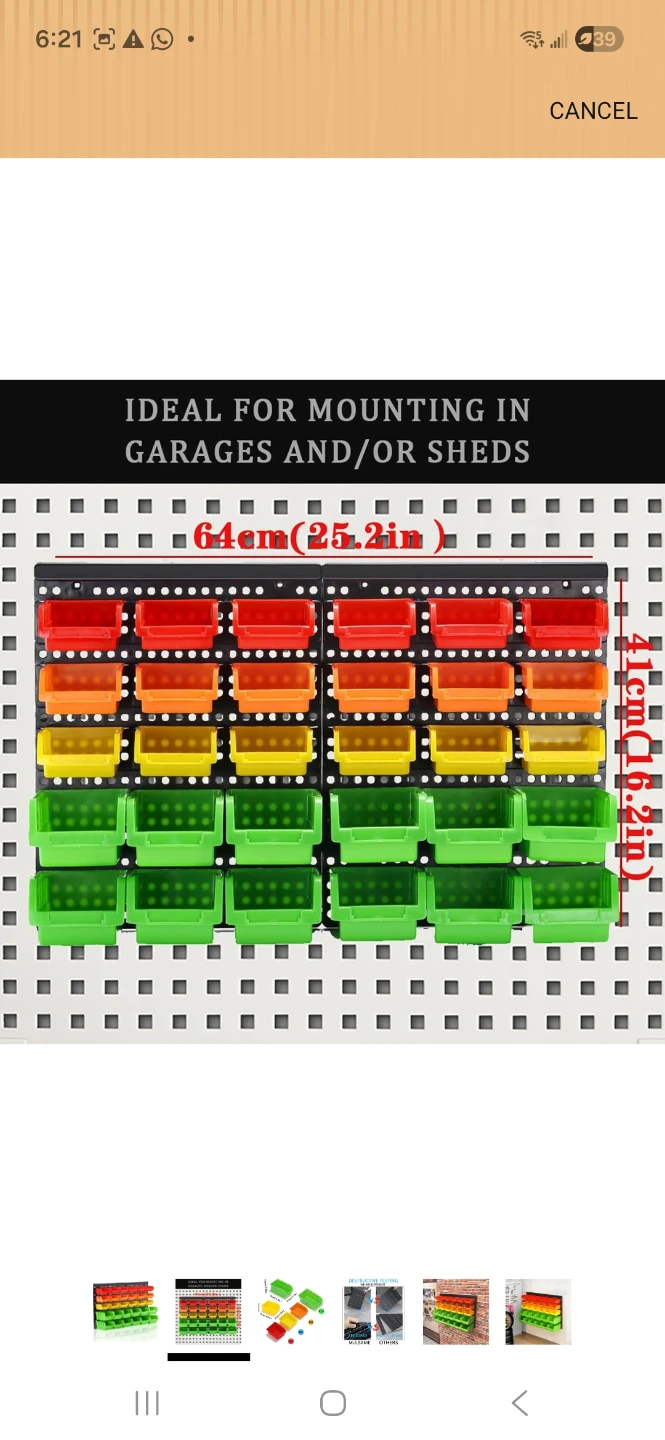 Wall Mount Storage Bins with Pegboard - photo 2