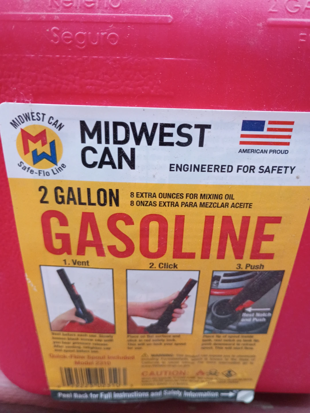 Midwest Can 2 Gallon Gasoline Can