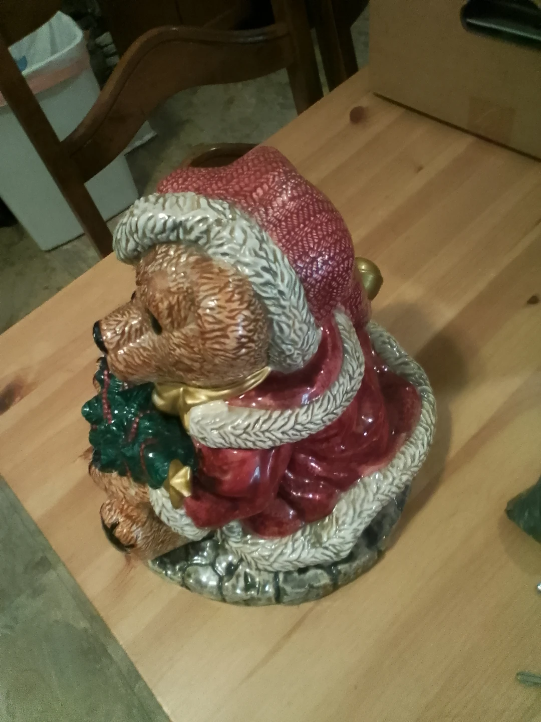 Ceramic Teddy Bear Christmas Cookie Jar - photo 2