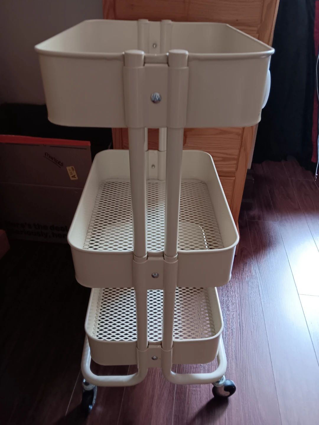 3-Tier Rolling Storage Cart - Cream - photo 2