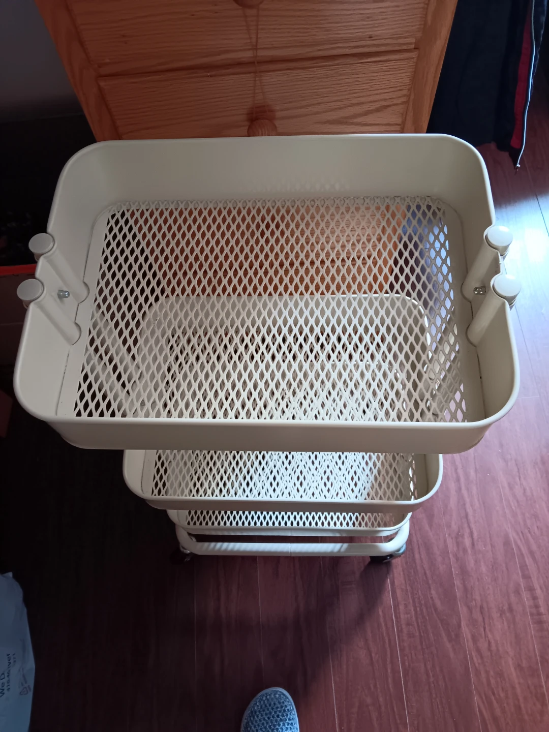 3-Tier Rolling Storage Cart - Cream - photo 3