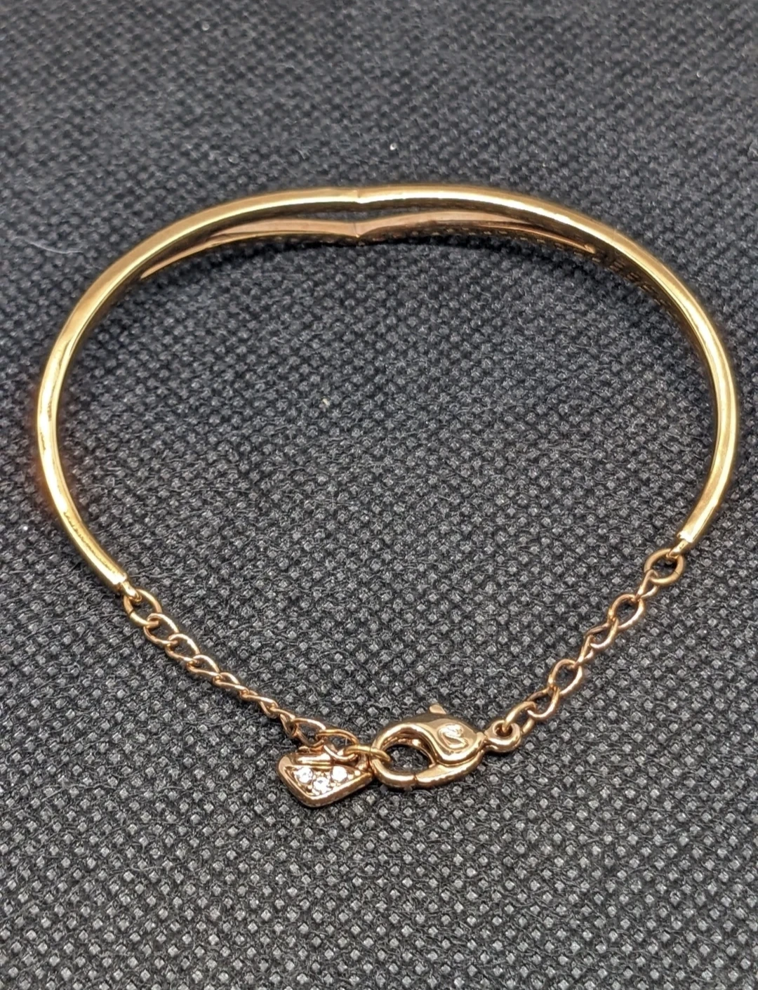 Swarovski Rose Gold V-shaped Bangle Bracelet with Crystals - photo 2