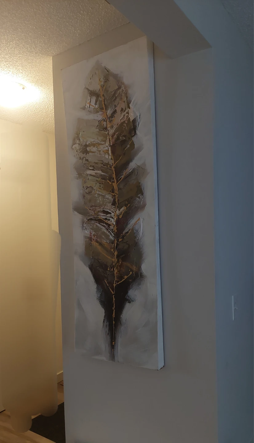 Tall Feather Abstract Wall Art