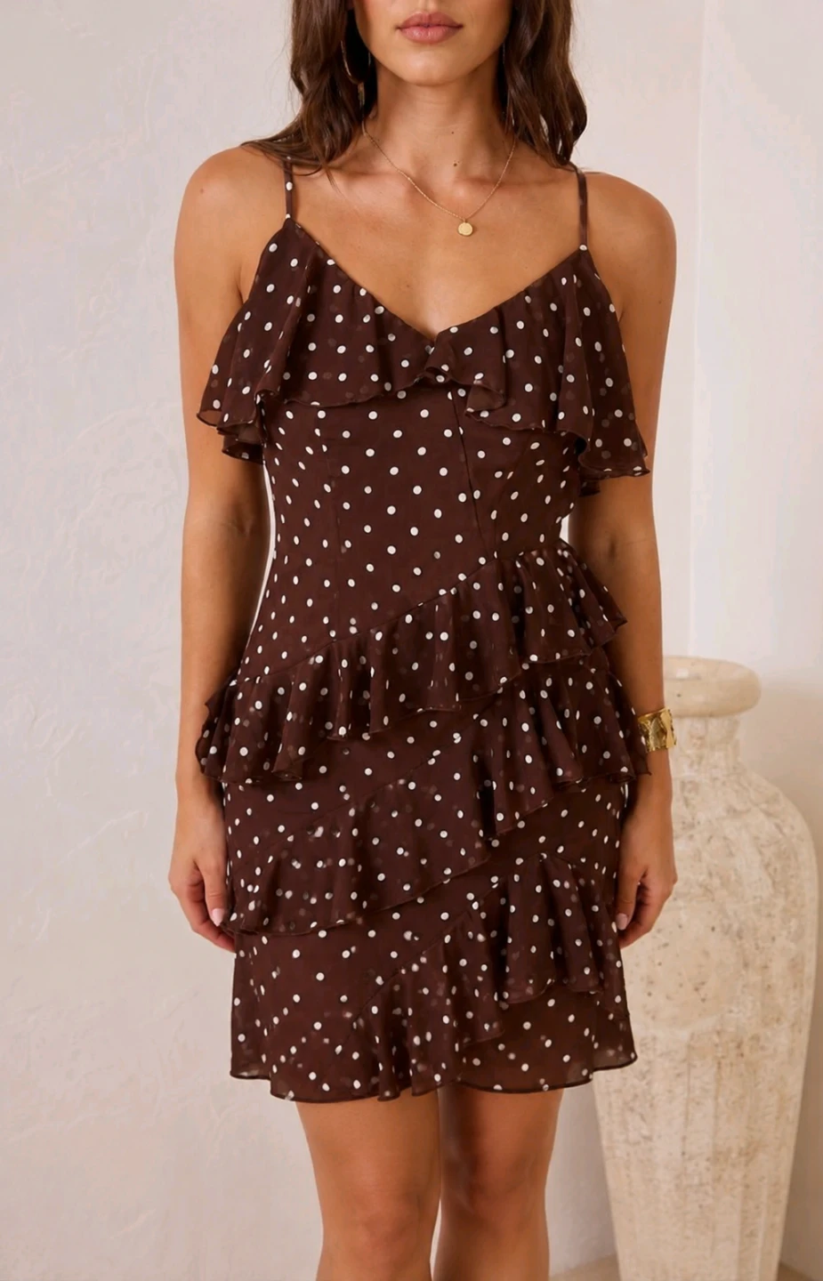 Polka dot ruffle dress