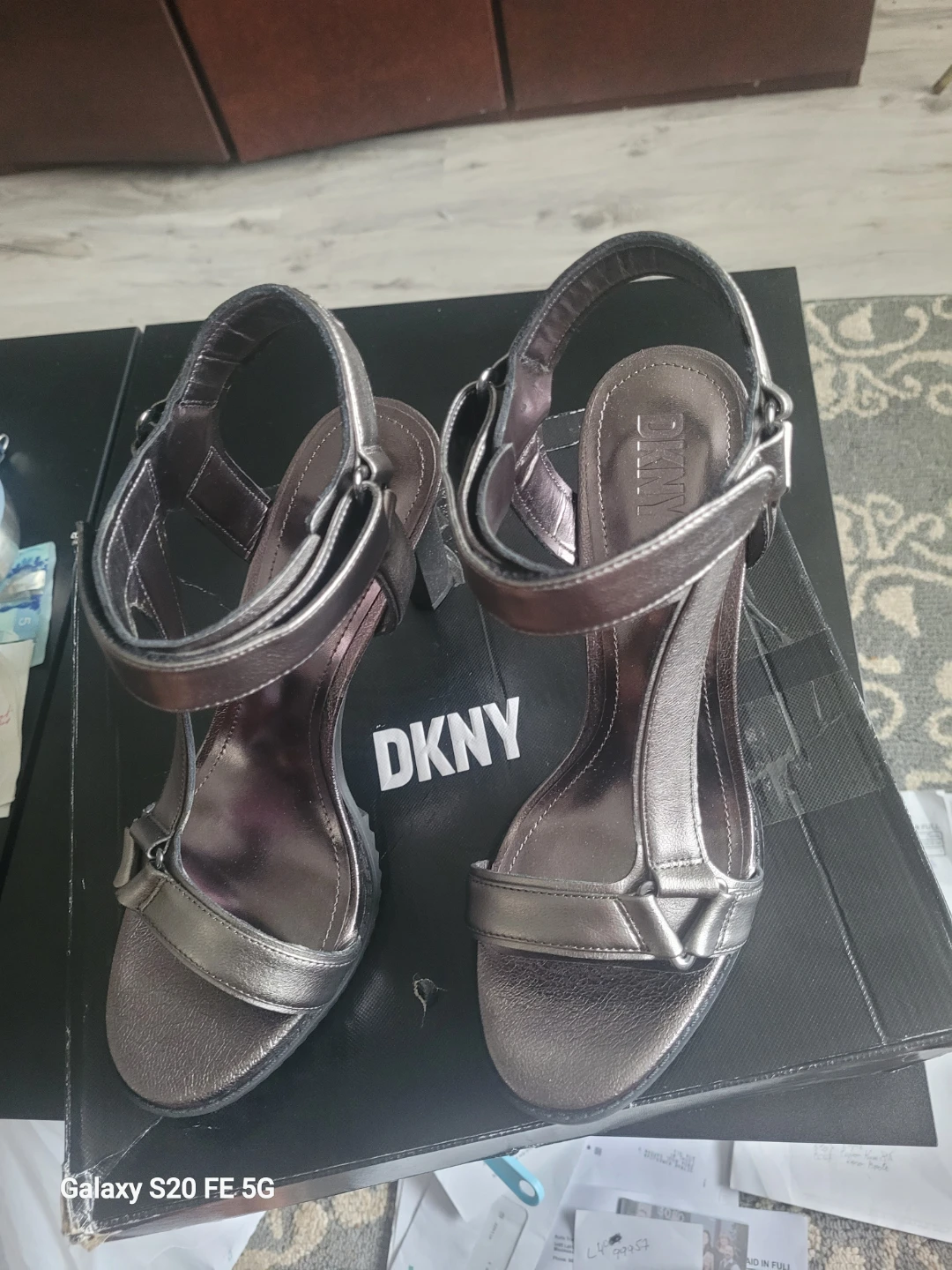 DKNY Metallic Heeled Sandals