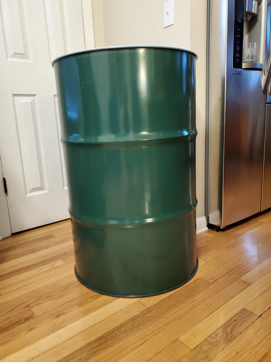 Green Metal Drum 55-gallon not galvanized, open Top, no lid. - photo 5