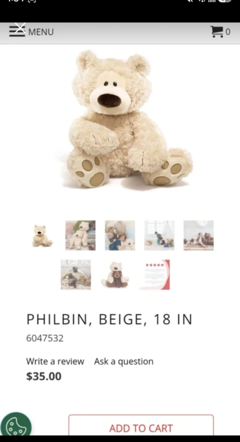 Philbin Teddy Bear - Beige, 18 Inch - photo 3