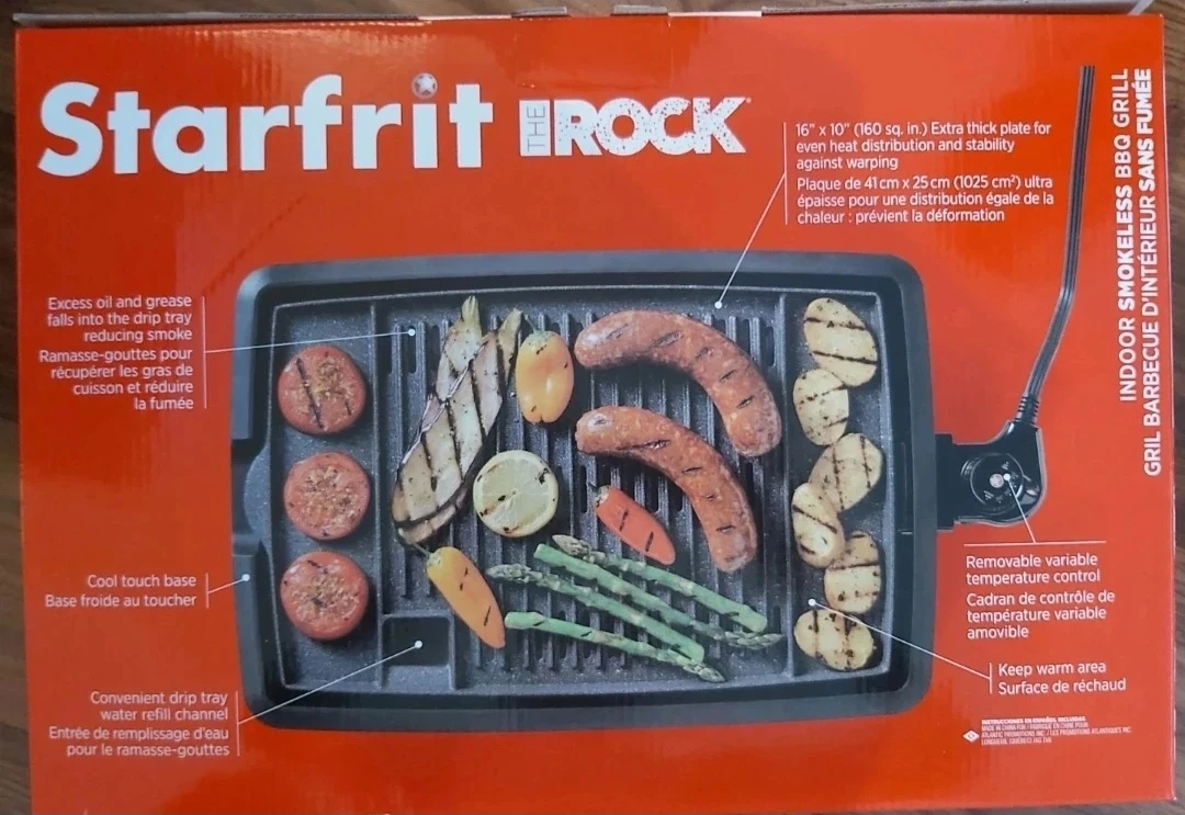 ⚽ Starfrit The Rock Indoor Smokeless BBQ Grill