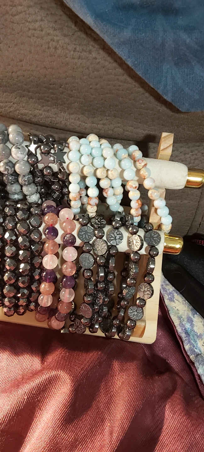 Bracelets, new, crystal & stone - photo 2