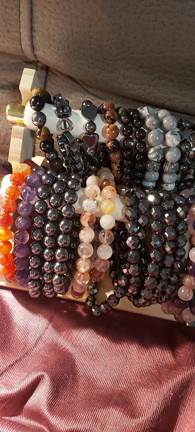 Bracelets, new, crystal & stone - photo 3