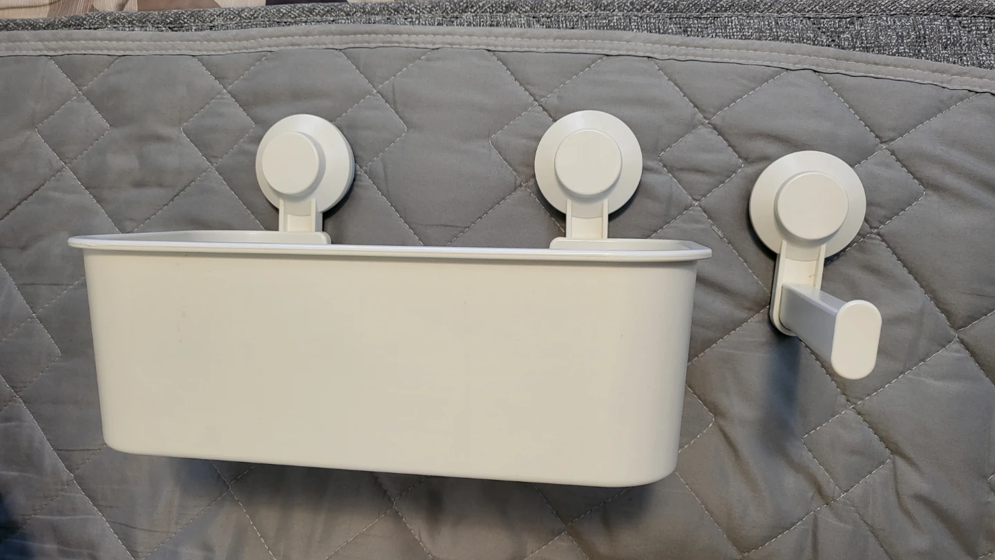 IKEA White Bathroom Caddy + Toilet paper holder
