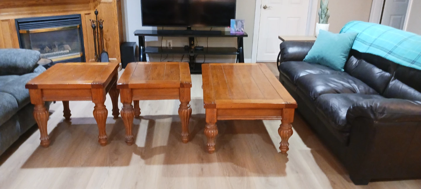 Wooden Coffee Table Set - photo 3