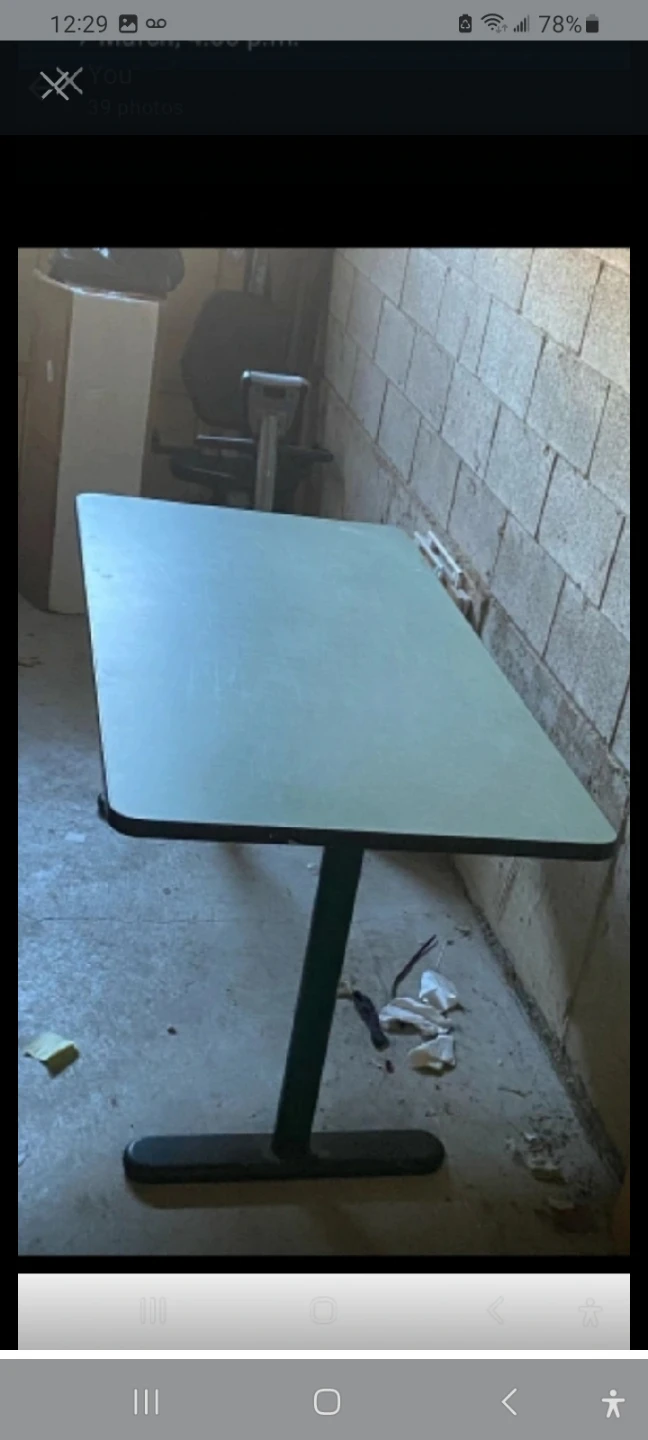 Green rectangular table
