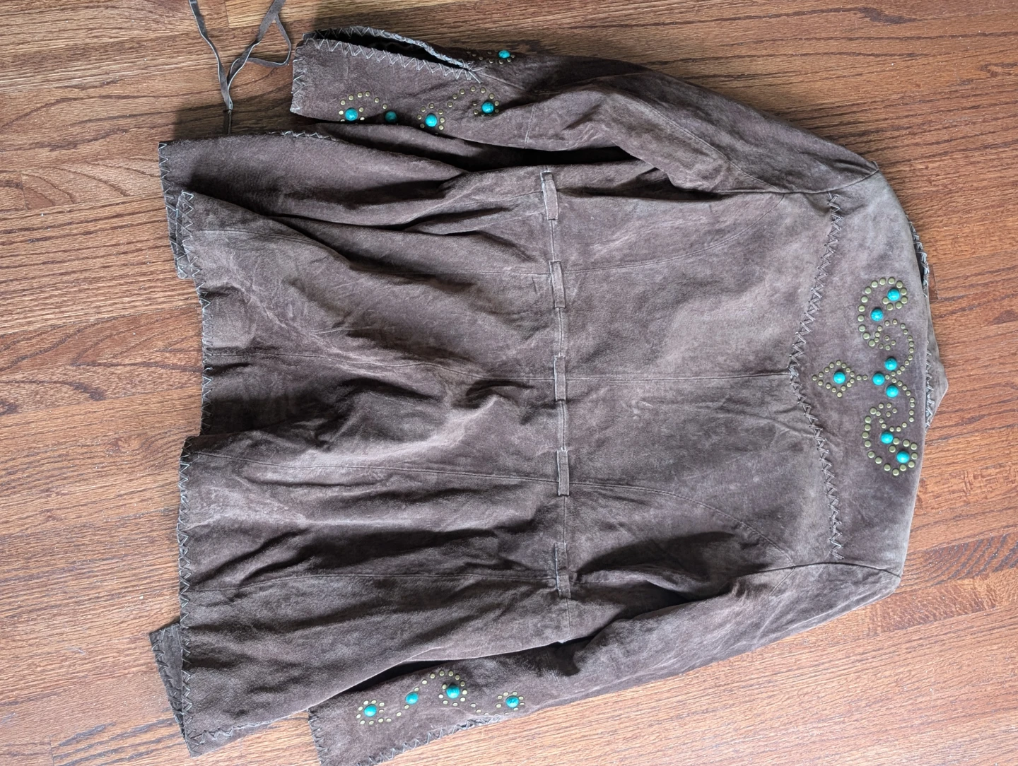 Roper Brown Suede Turquoise Embellished Jacket - photo 4