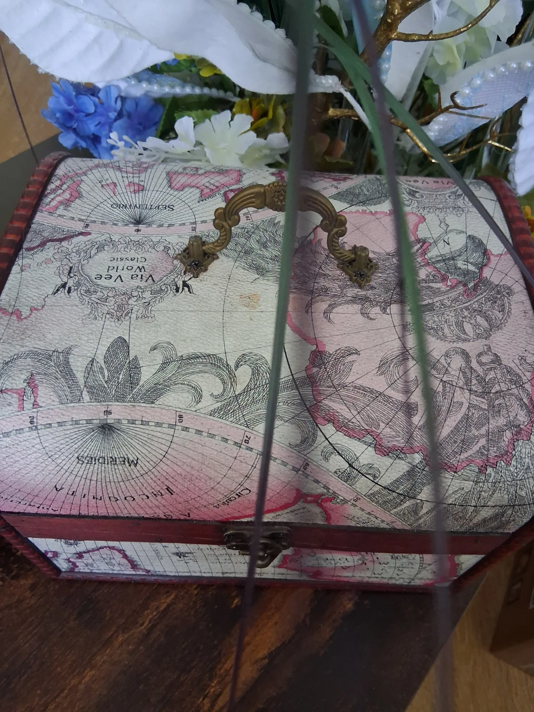 Vintage Map Decorative Storage Box