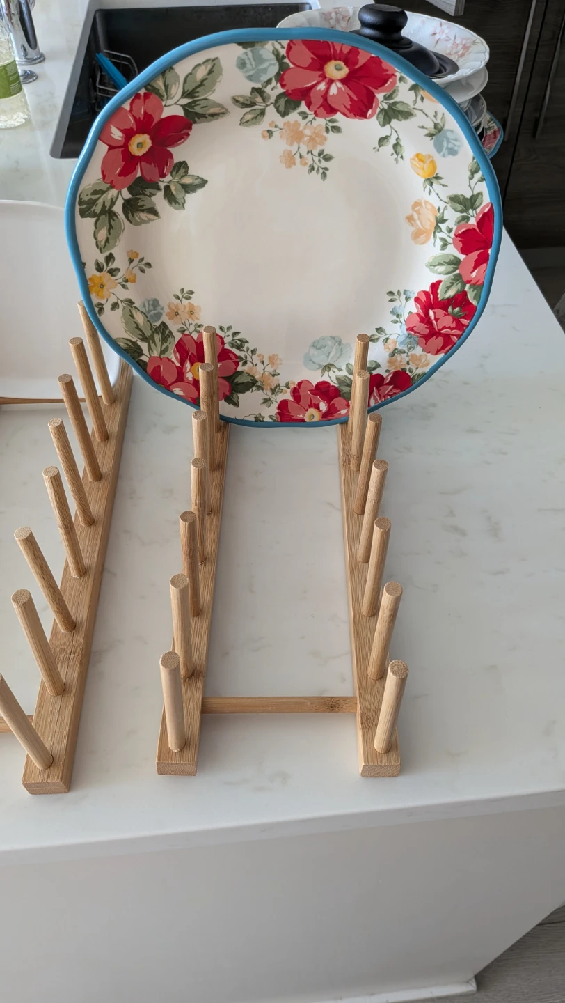 3.5× Wooden Plate Rack Organizer - photo 2