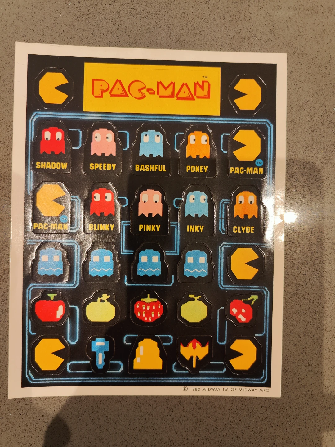 PAC man stickers, 1 sheet