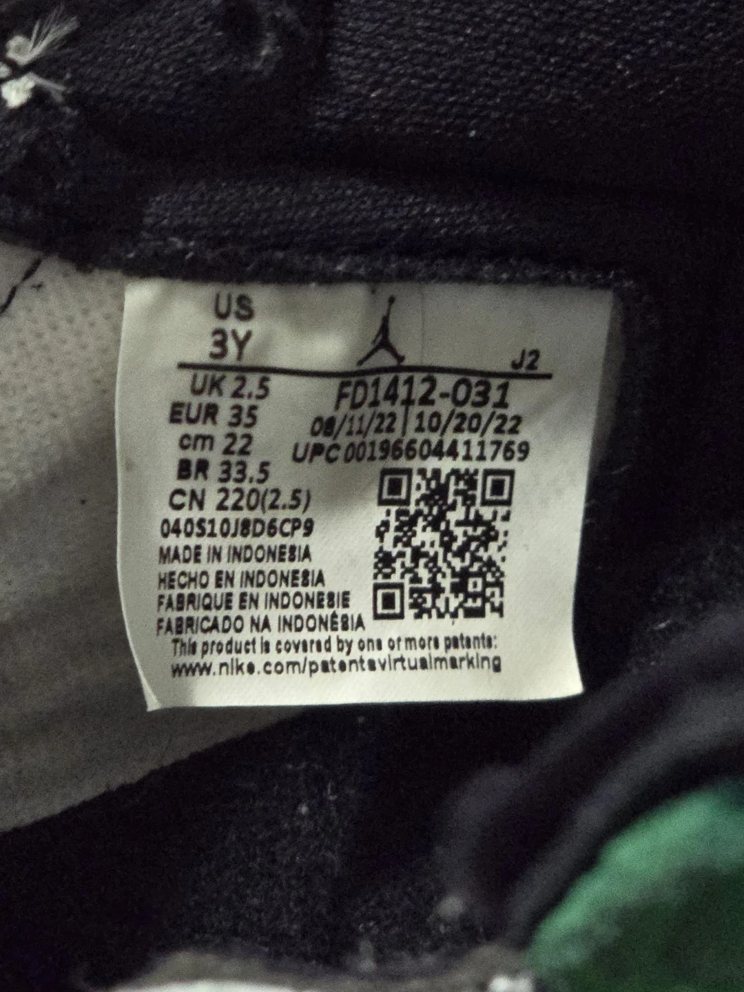 Air Jordan 1 Lucky Green Size 3Y - photo 5
