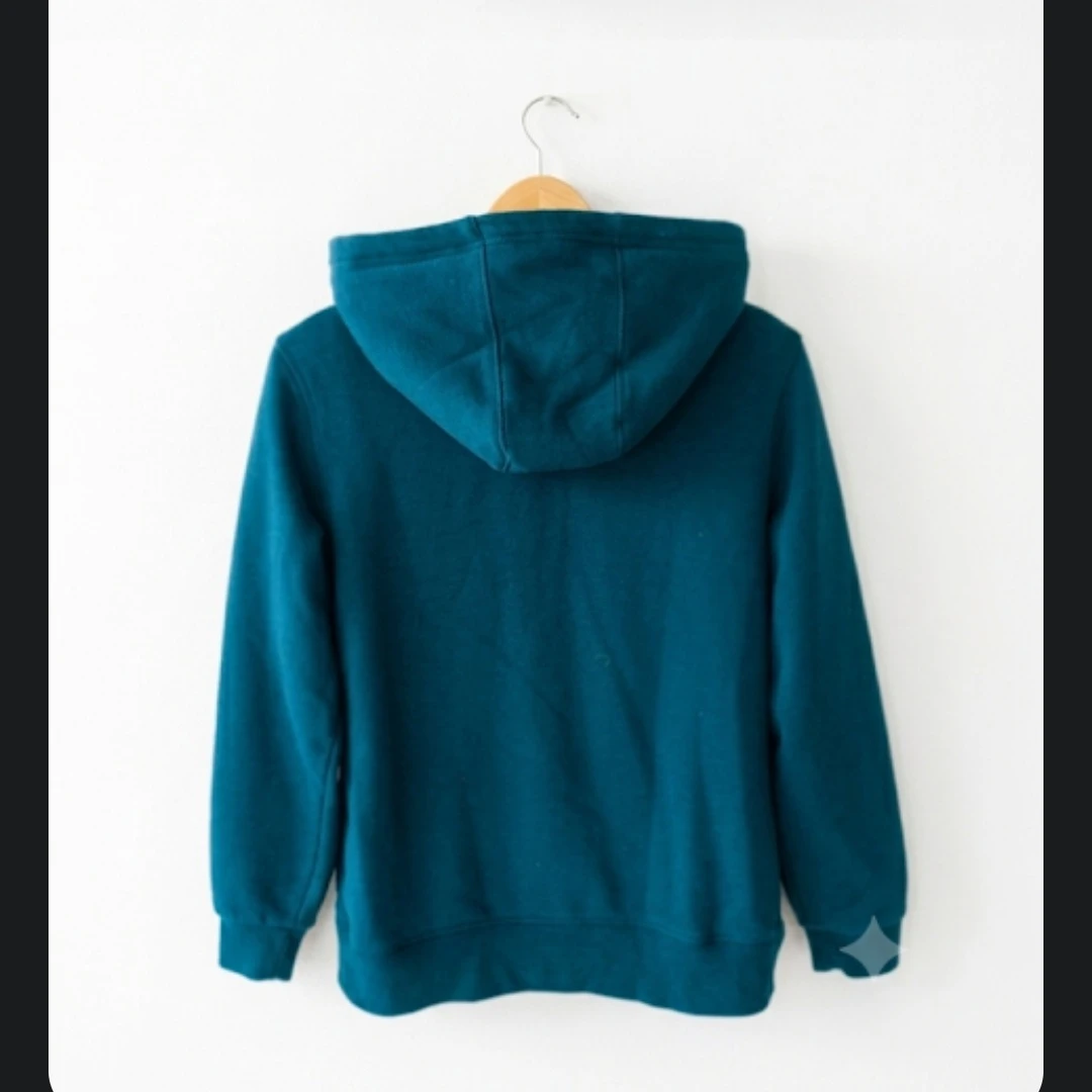 Women's Teal Sherpa Lined Zip-Up fleece Hoodie - photo 2