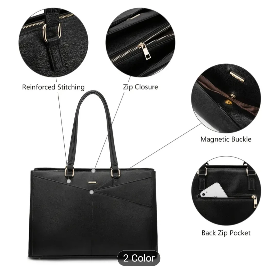 Black Laptop Tote Bag - Fits up to 15.6" Laptops - photo 5