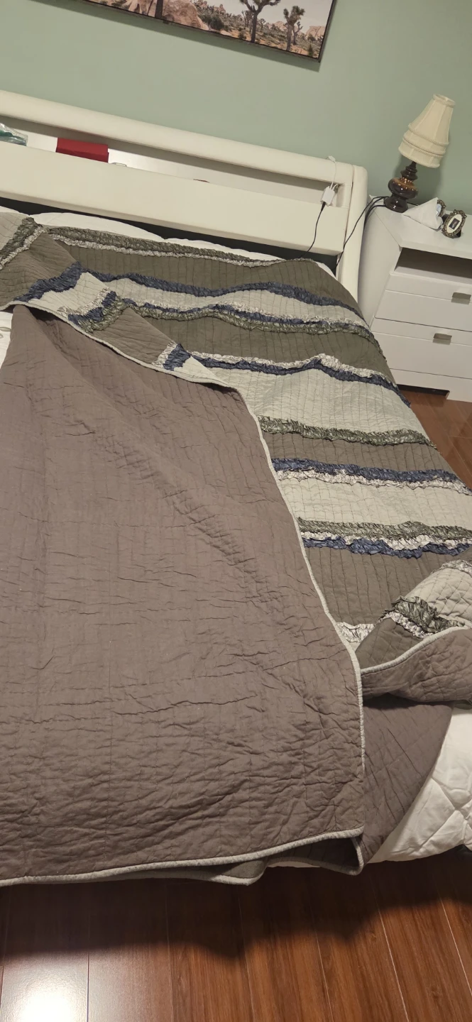 Cotton Double/Queen Quilted Bedspread Coverlet - photo 2