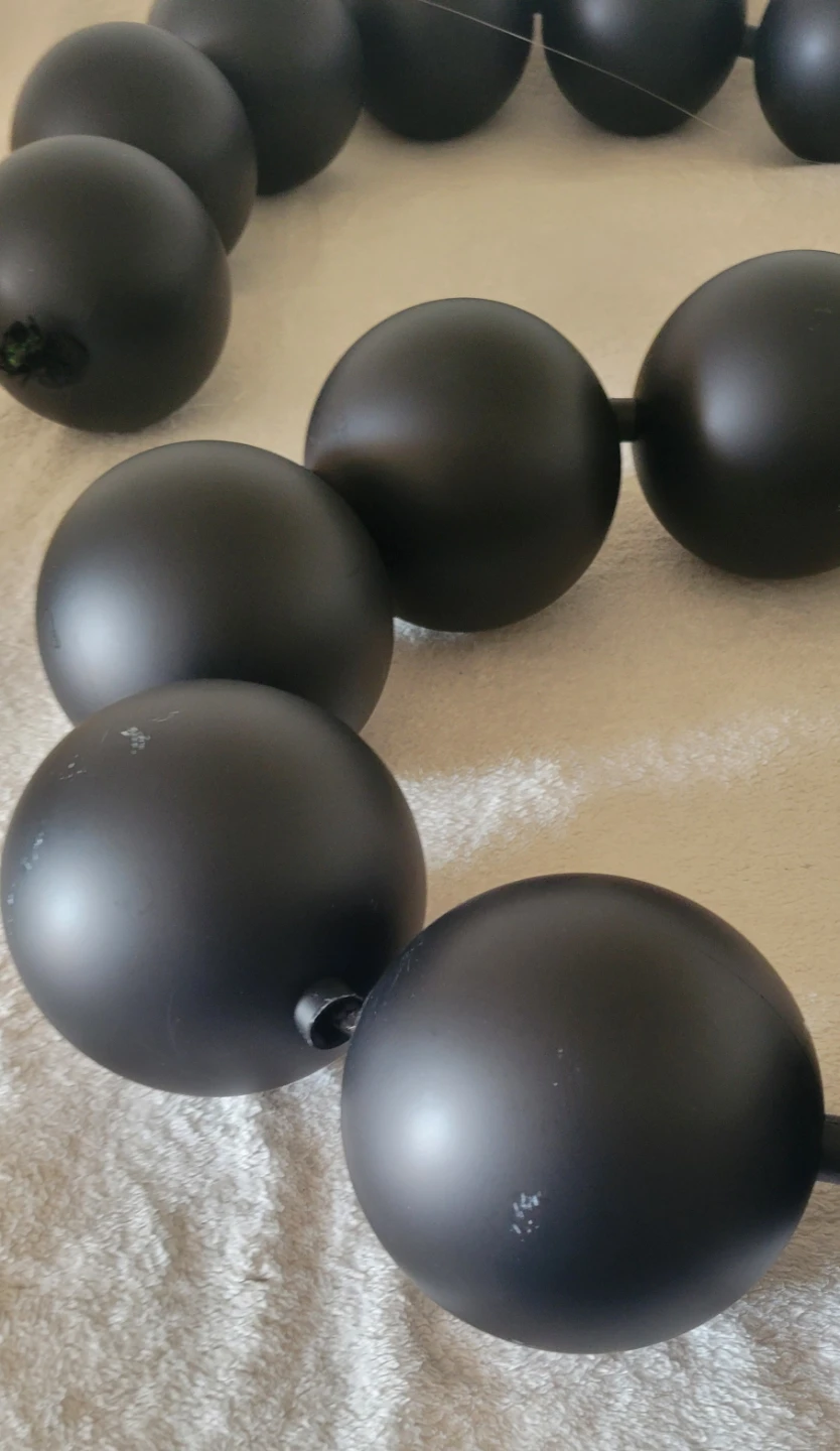 Black Plastic Pearl Strings/ Matte Decorations Ornaments ⚽ - photo 2