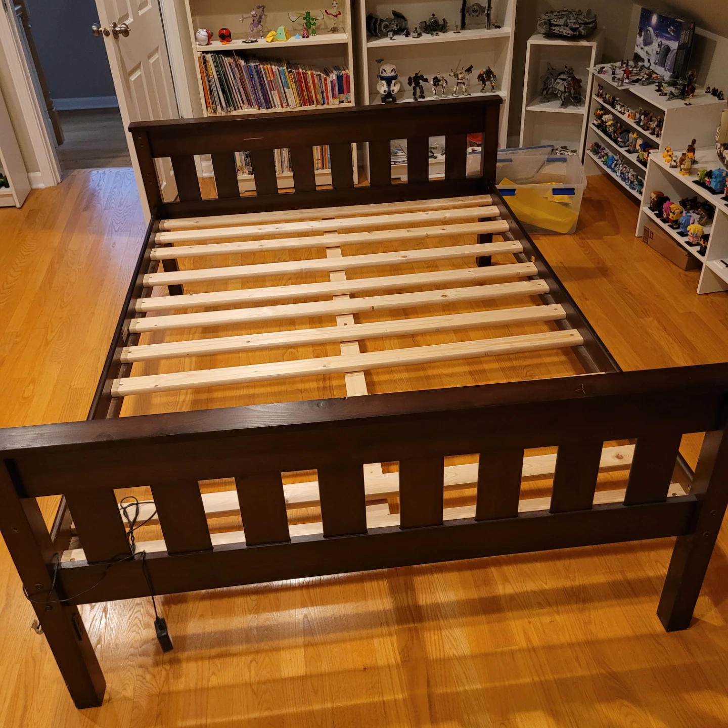 Dark Brown Wooden Bed Frame