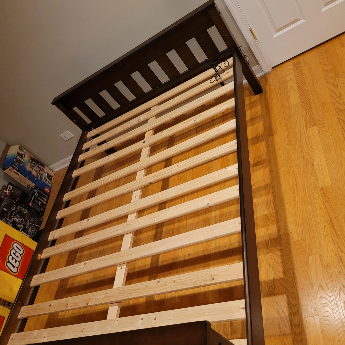Dark Brown Wooden Bed Frame - photo 2