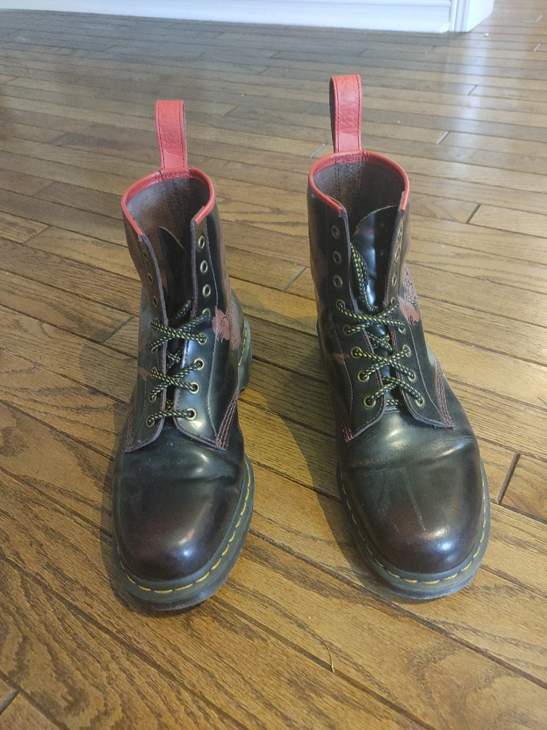 Dr. Martens Black Leather Boots with Year of the Rooster Graphic - photo 2