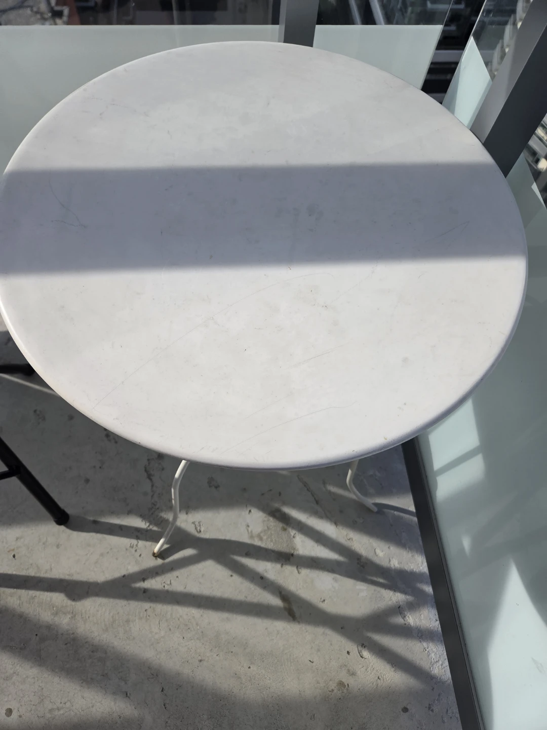 White Round Bistro Table