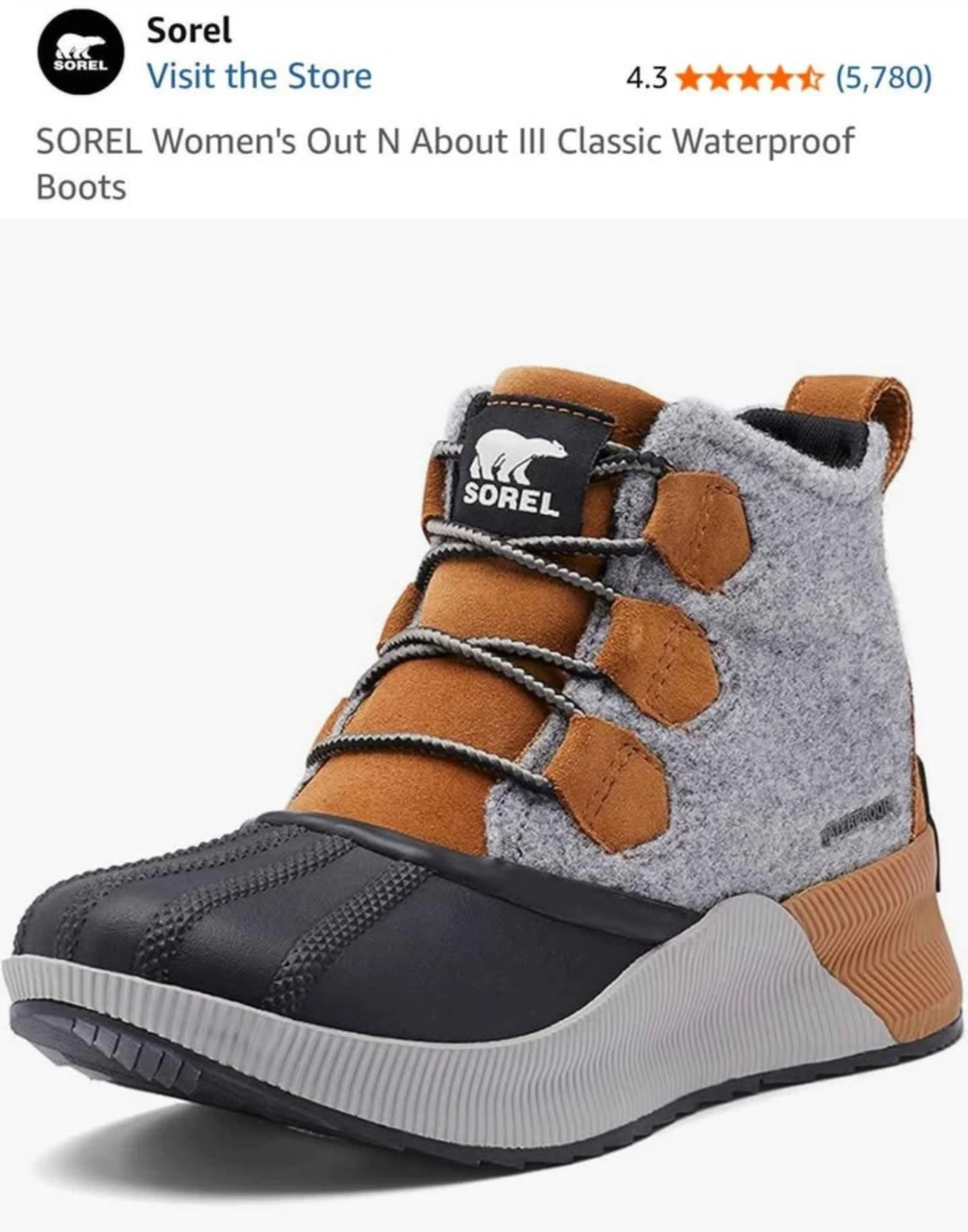Size 11 SOREL Women's Out N About III Classic Waterproof Boots - photo 4